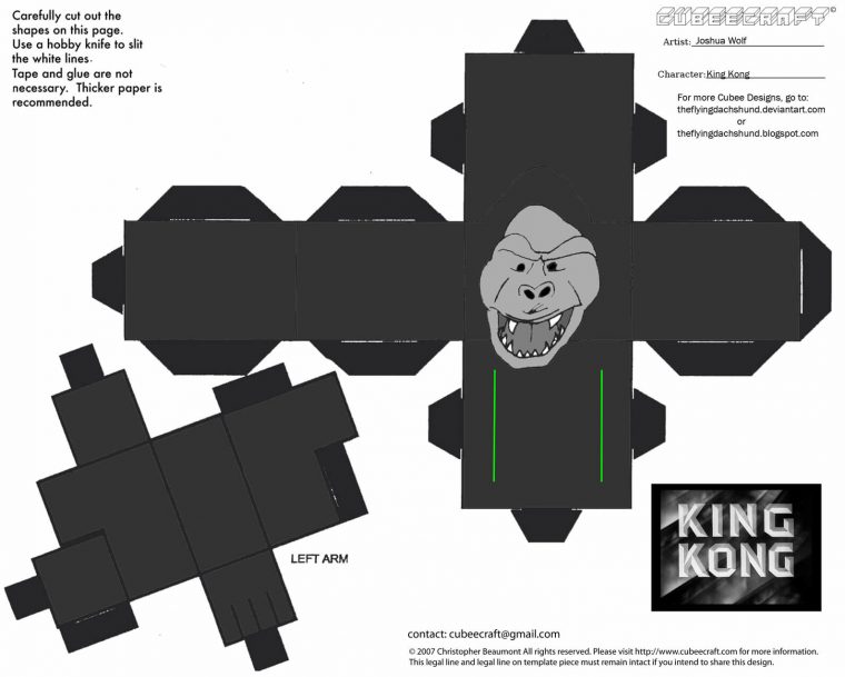 King Kong Papercraft Toy | Free Printable Papercraft Templates tout Paper Toy Gratuit