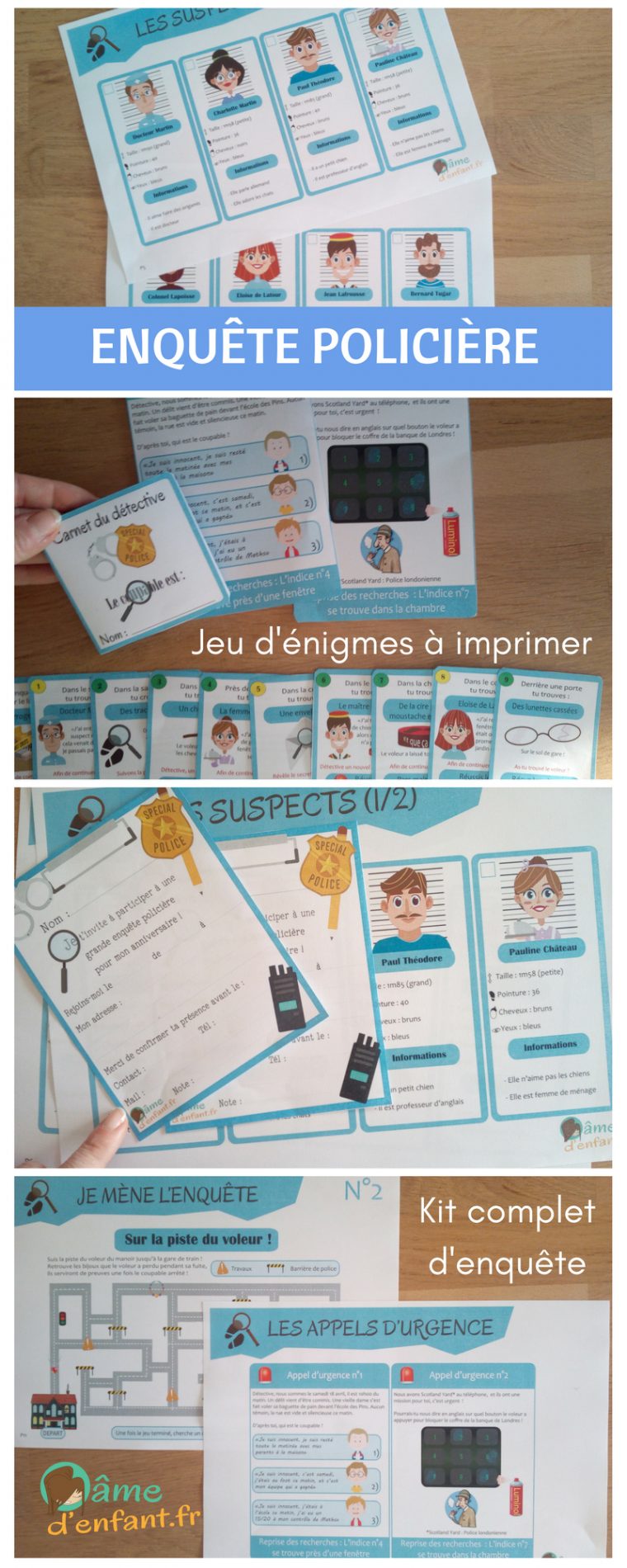 Kit Complet D'enquête Policière À Imprimer Pour Enfant À encequiconcerne Activité Primaire A Imprimer