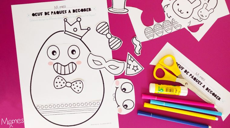 Kit De Décoration Oeuf De Pâques À Imprimer – Momes à Découpage Collage A Imprimer