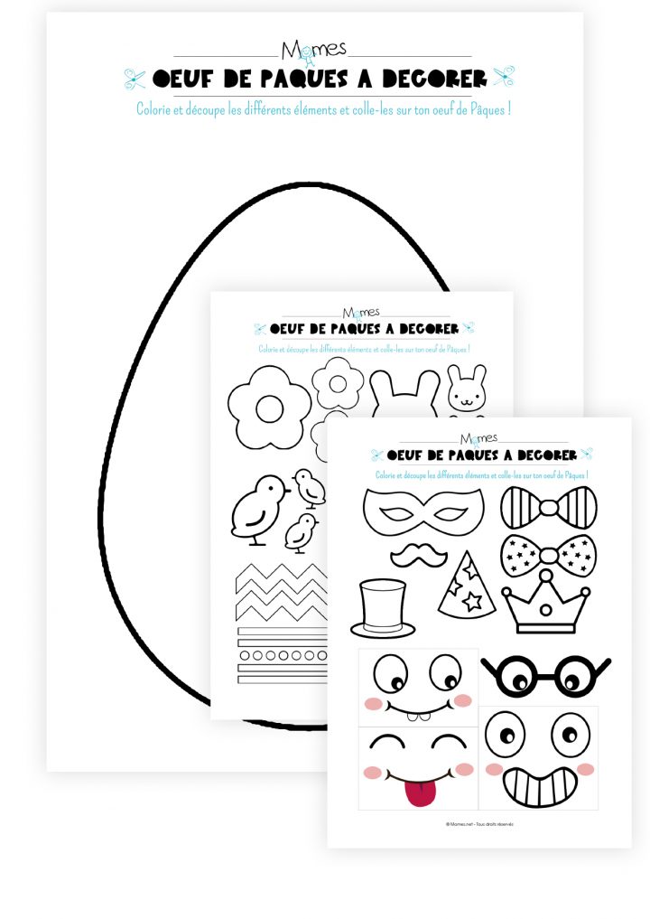 Kit De Décoration Oeuf De Pâques À Imprimer – Momes à Mr Patate Coloriage