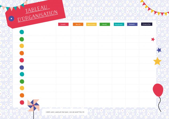 Kit Familial Pour S'organiser À Imprimer – Saxe pour Calendrier Ludique À Imprimer