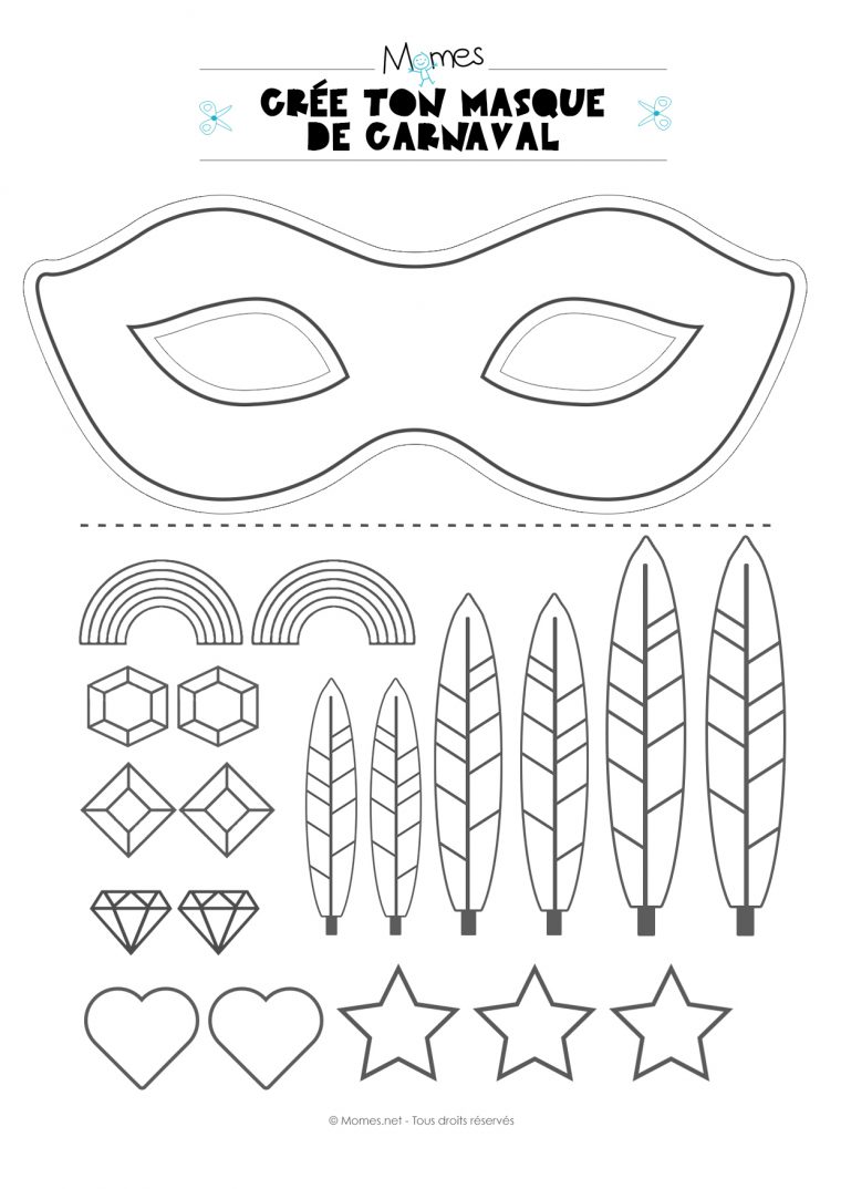 Kit Pour Faire Un Masque De Carnaval – Momes encequiconcerne Coloriage De Carnaval A Imprimer Gratuit