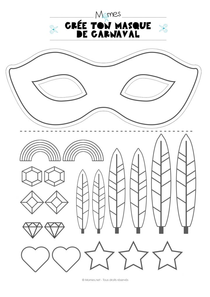 Kit Pour Faire Un Masque De Carnaval – Momes serapportantà Masque Loup A Colorier