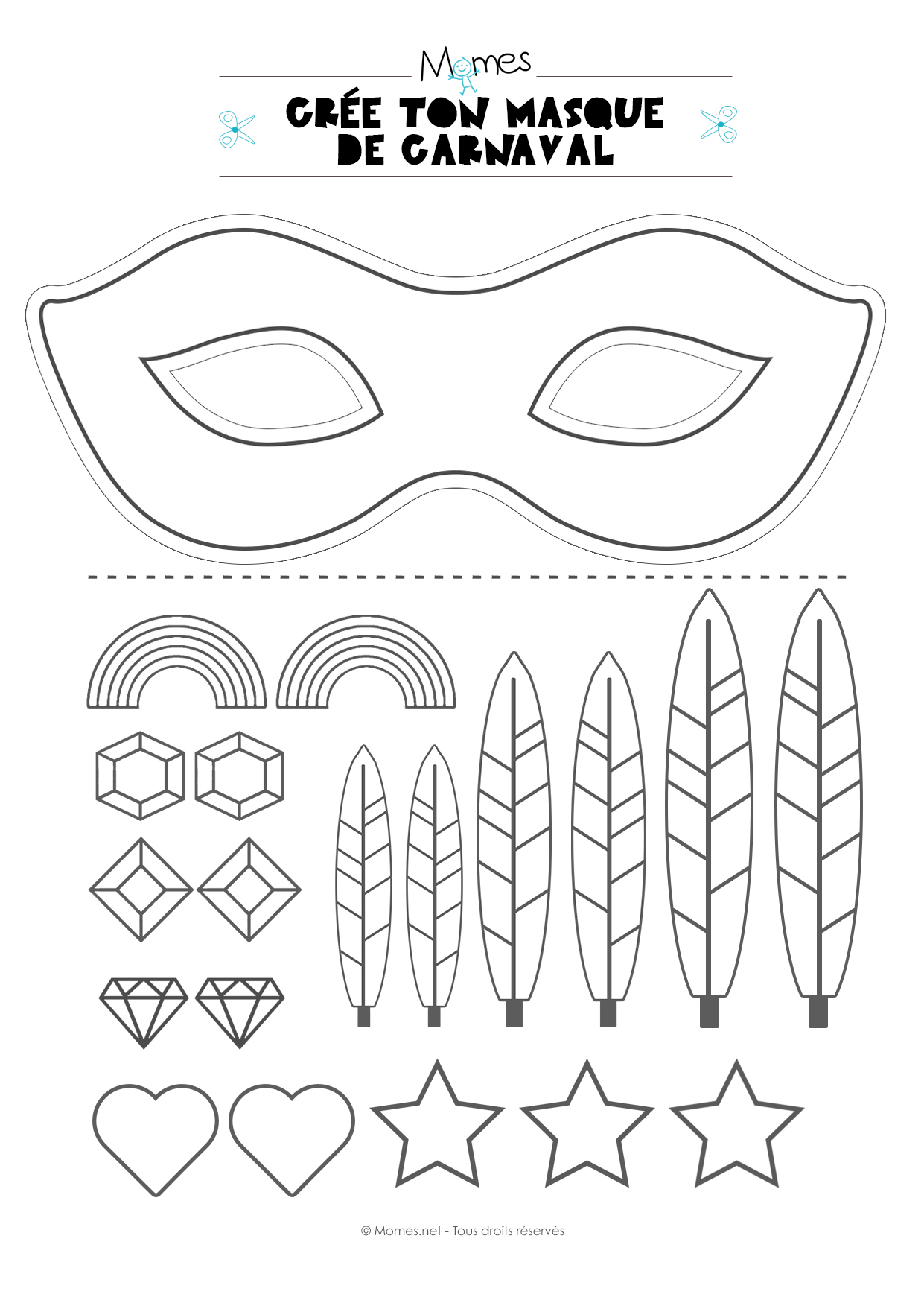 Kit Pour Faire Un Masque De Carnaval - Momes serapportantà Masque Loup A Colorier