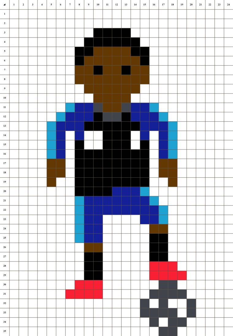 Kylian Mbappé – Pixel Art Foot | La Manufacture Du Pixel pour Modele Dessin Pixel