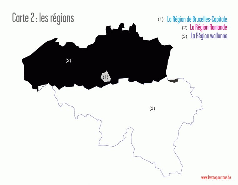 La Belgique : Découpage Administratif Et Politique – Le Vote destiné Carte Des Régions À Compléter