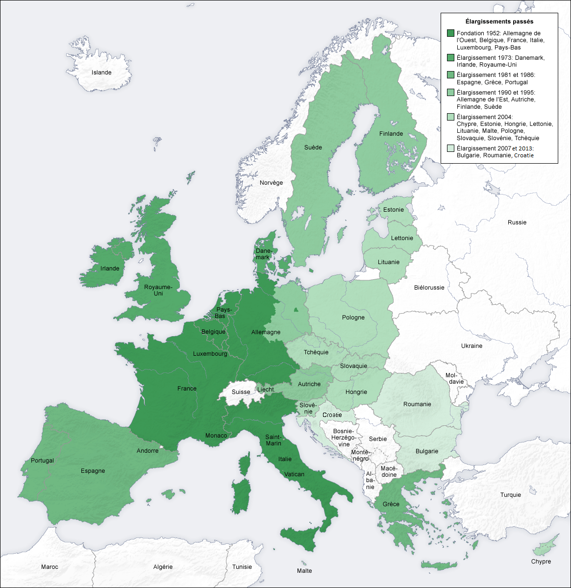 La Bulgarie Et La Roumanie Sont Devenues Les 26E Et 27E à Carte Des Pays D Europe 