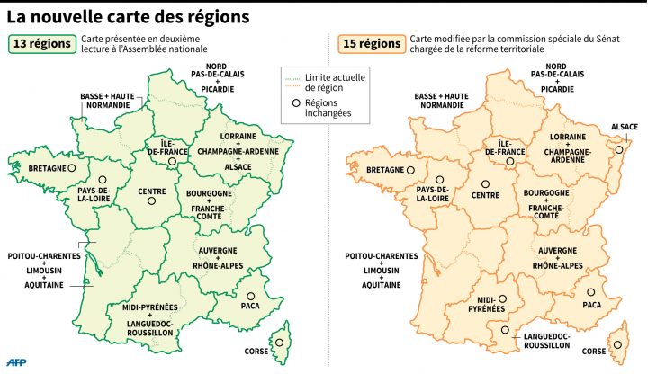 La Carte À 13 Régions Votée À L'assemblée dedans Carte Des Régions De France À Imprimer