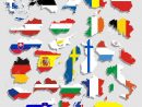 La Carte De L'union Européenne Et Tous Les Pays Drapeaux Des Pays Membres  De L'union Européenne Superposées Sur Fond De Carte à Carte Pays Union Européenne