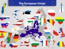 La Carte De L'union Européenne Et Tous Les Pays Drapeaux Des Pays Membres  De L'union Européenne Superposées Sur Fond De Carte avec Carte Des Pays Membres De L Ue