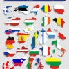 La Carte De L'union Européenne Et Tous Les Pays Drapeaux Des Pays Membres  De L'union Européenne Superposées Sur Fond De Carte dedans Carte De L Union Europeenne