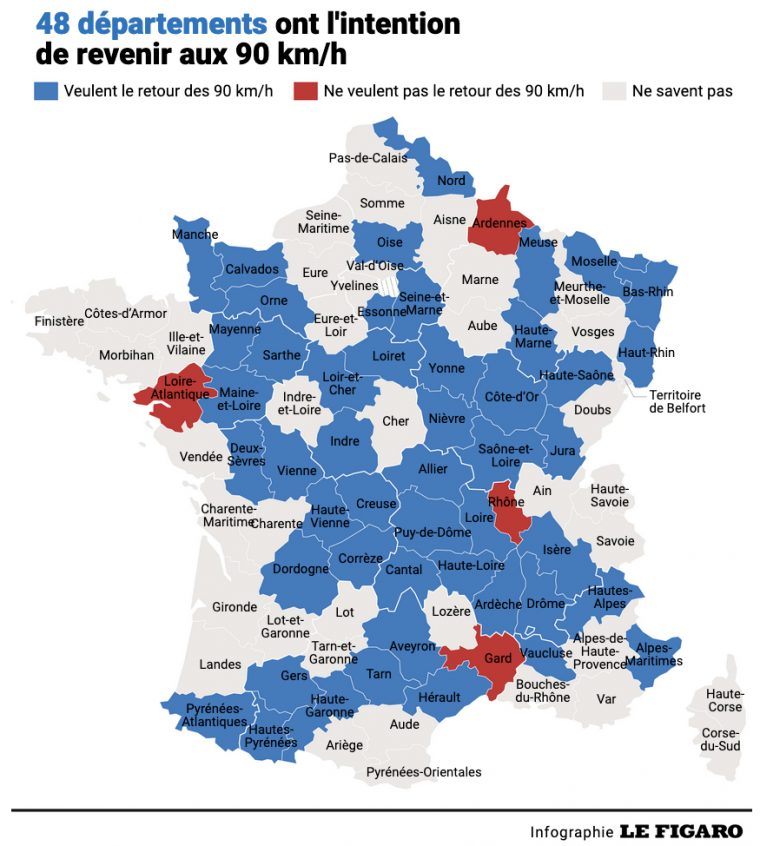 La Carte Des Départements Prêts À Revenir À 90 Km/h – Le à Département 13 Carte