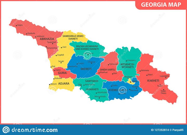 La Carte Détaillée De La Géorgie Avec Des Régions Ou Des pour Carte Europe Avec Capitale