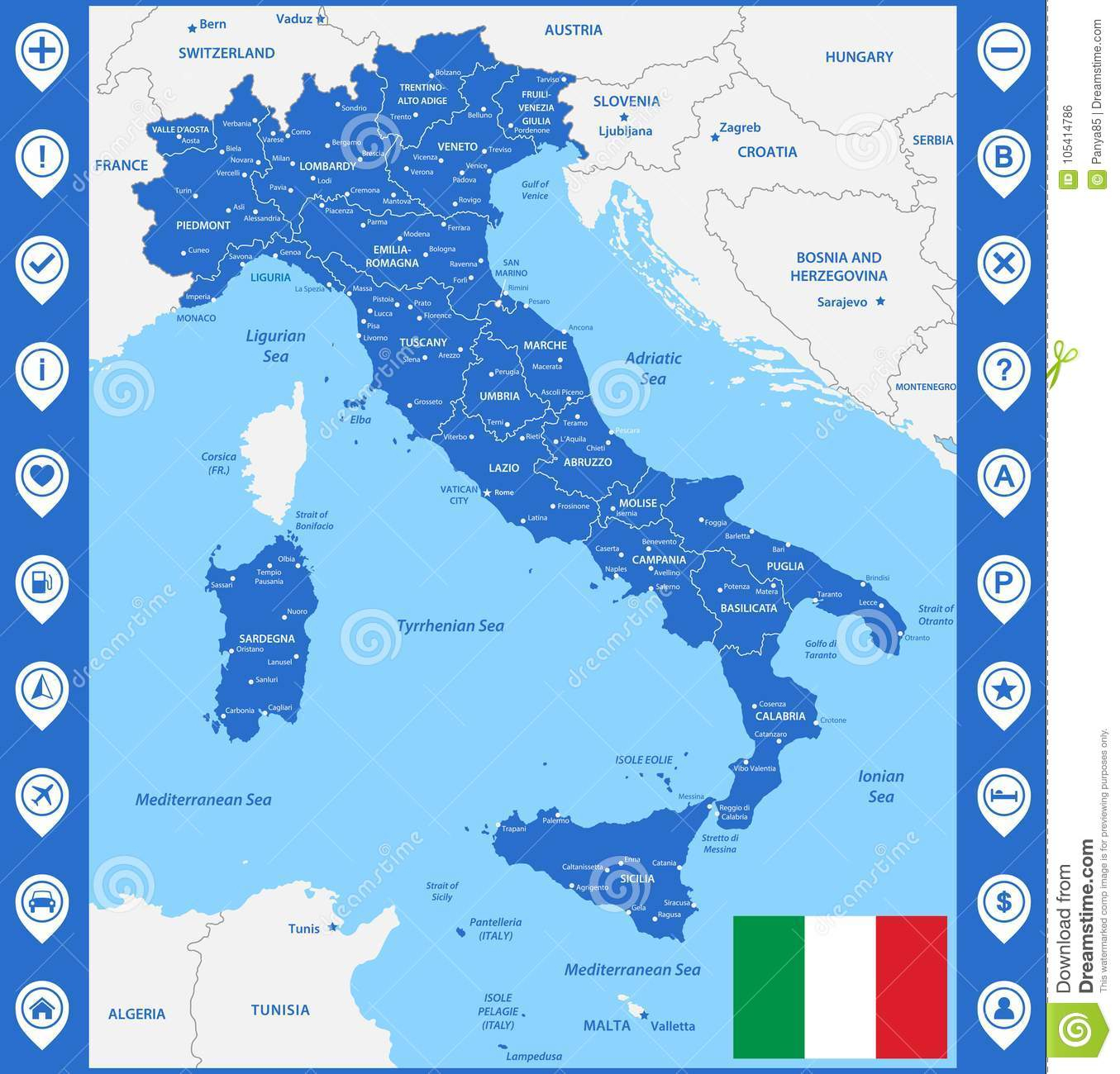 La Carte Détaillée De L&amp;#039;italie Avec Des Régions Ou Des États avec Carte De France Detaillée Gratuite 