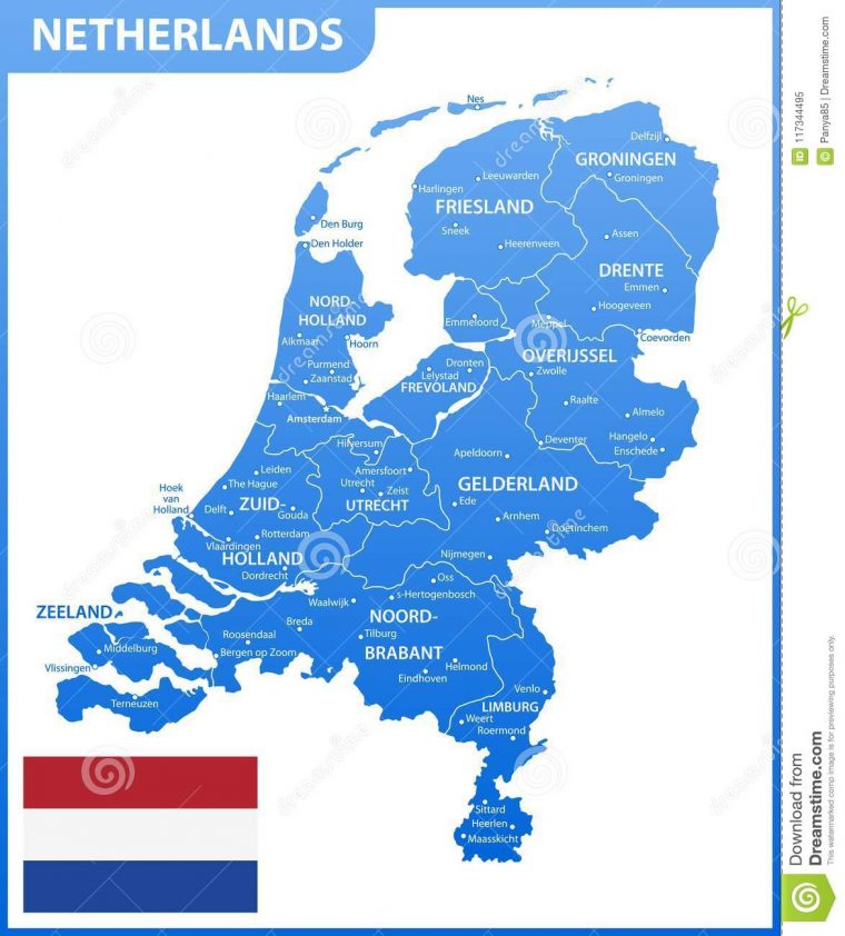 La Carte Détaillée Des Pays-Bas Avec Des Régions Ou Des avec Carte Europe Pays Et Capitale