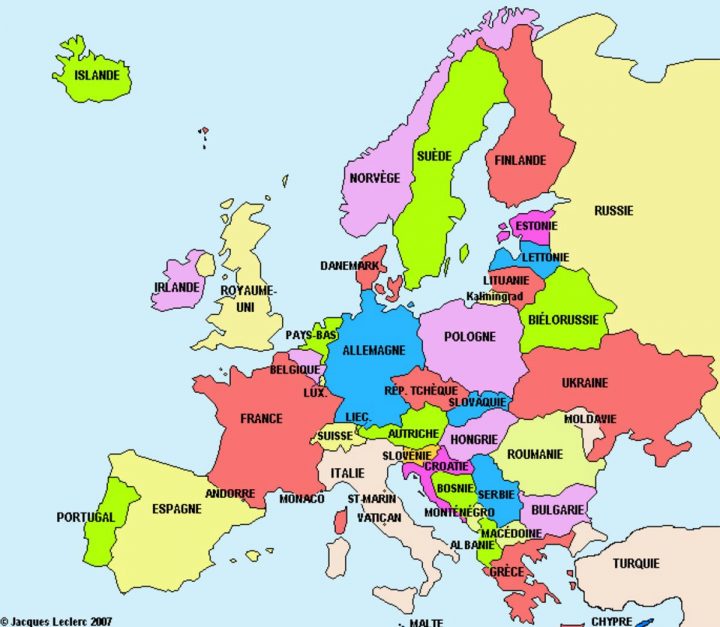 La Carte D'europe Et Ses Pays + Activités – Le Blog Du Cours à Carte Des Pays D Europe