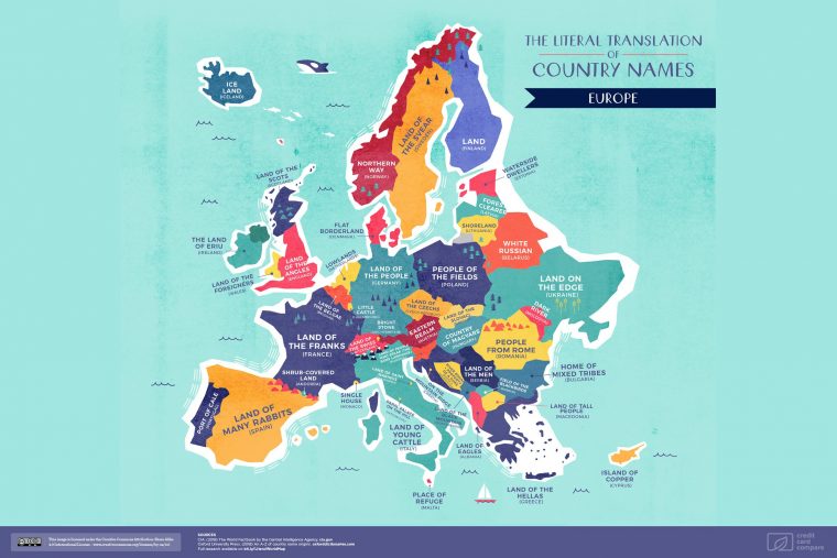 La Carte Du Monde Des Vrais Noms De Pays | Slate.fr encequiconcerne Carte Europe Sans Nom Des Pays