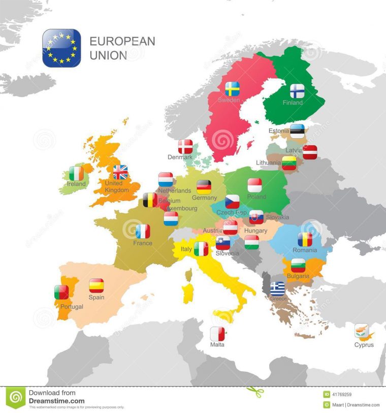 La Carte D'union Européenne Illustration De Vecteur serapportantà Carte Union Européenne 2017