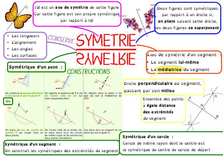 La Carte Mentale Sur La Symétrie, En 6Ème, Avec La intérieur Symétrie Quadrillage