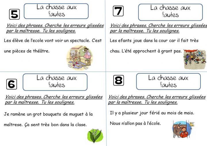 La Chasse Aux Fautes Ce1 – La Classe De Corinne dedans Trouver Les Erreurs À Imprimer