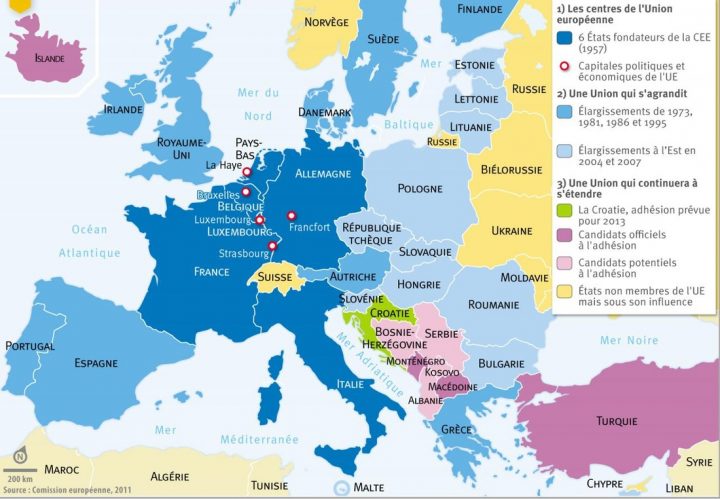 La Construction Europeenne – Troisiemes dedans Carte Construction Européenne