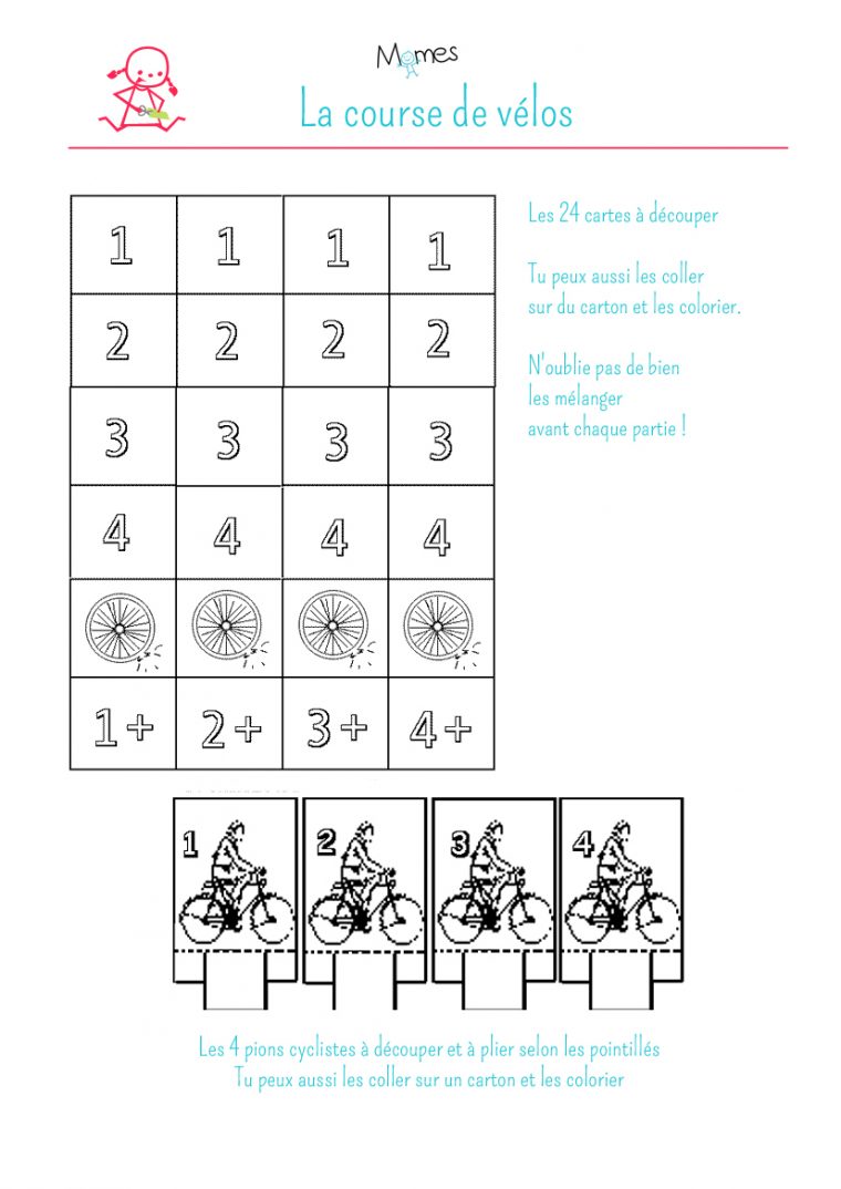 La Course De Vélos – Momes serapportantà Jeux A Decouper