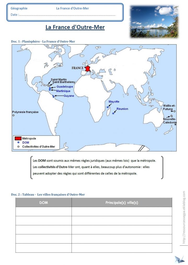 La France D'outre-Mer – Ressources Pour Les Segpa dedans Carte France D Outre Mer