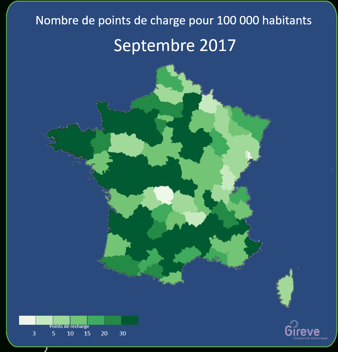 La France Passe Le Cap Des 20 000 Bornes De Recharge Pour à Nombre De Régions En France 2017