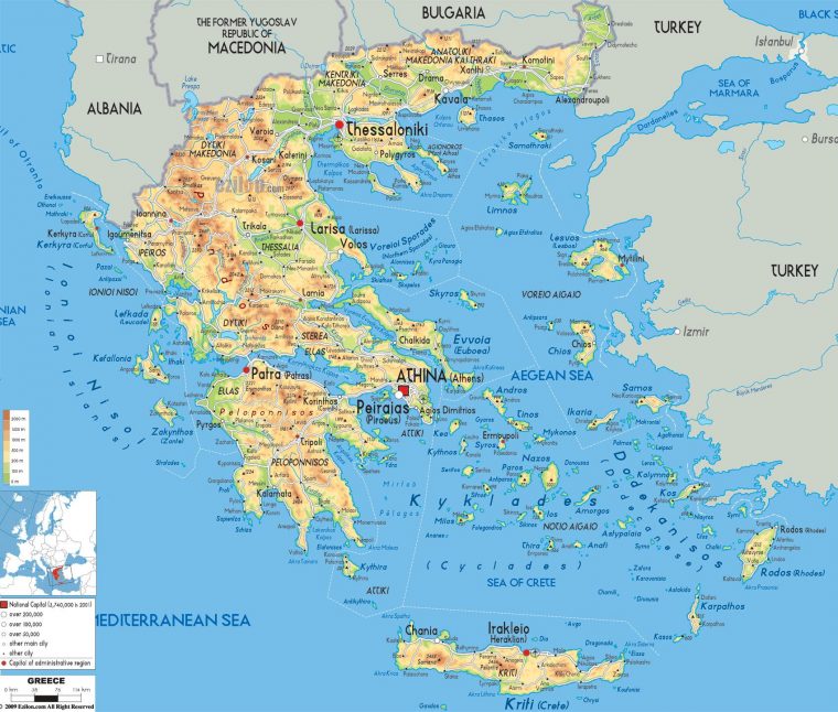 La Grèce Carte Géographique – Carte Géographique De La Grèce encequiconcerne Carte Géographique Europe