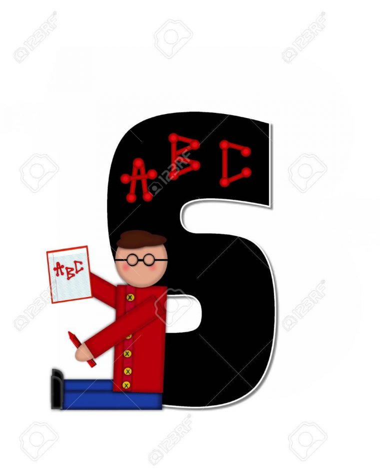 La Lettre S, Dans Le Jeu De L'alphabet "abc Enfants" Est Noir. Les Lettres  Sont Décorées Avec Abc Colorés. Enfant Tient Crayon Et Du Papier Pour Les avec Papier A Lettre Enfant