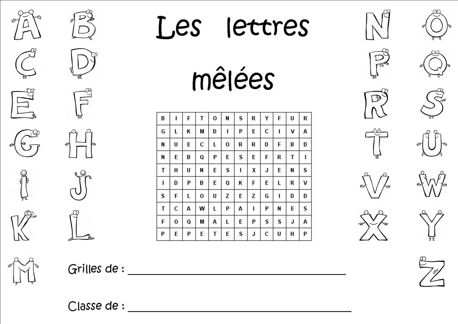 La Maternelle De Laurène: Les Lettres Mêlées à Mots Croisés Gratuits À Imprimer Cycle 3