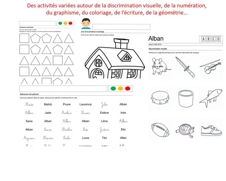 La Maternelle Des Prénoms, Étiquettes Et Activités Autour serapportantà Exercice Grande Section Maternelle Gratuit A Imprimer