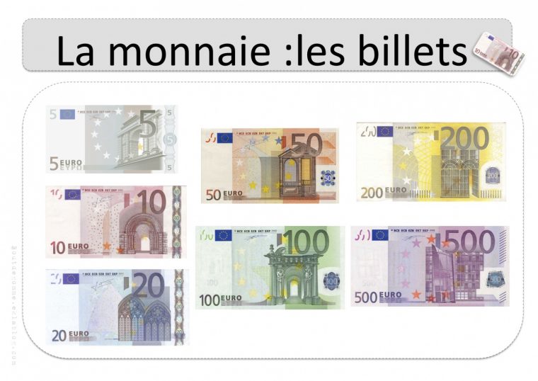 La Monnaie – Affichages Collectifs | Bout De Gomme destiné Billets Et Pièces En Euros À Imprimer