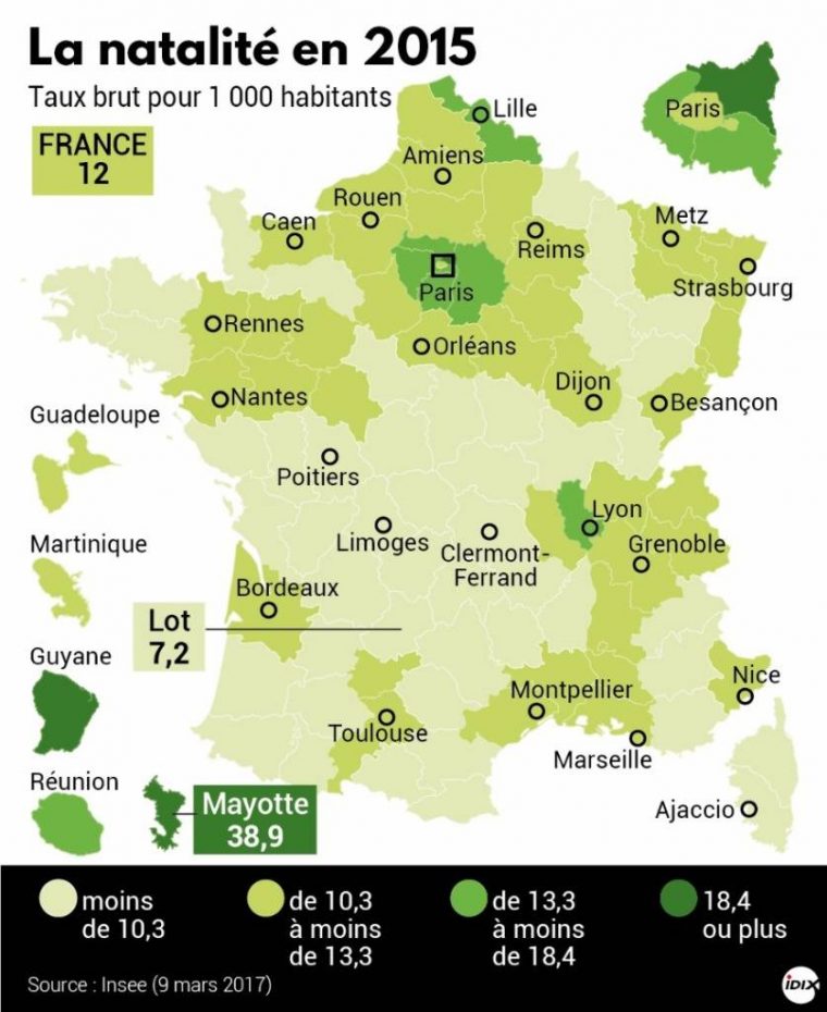 La Natalité En France : La Carte Par Département – Boursorama à Département 13 Carte