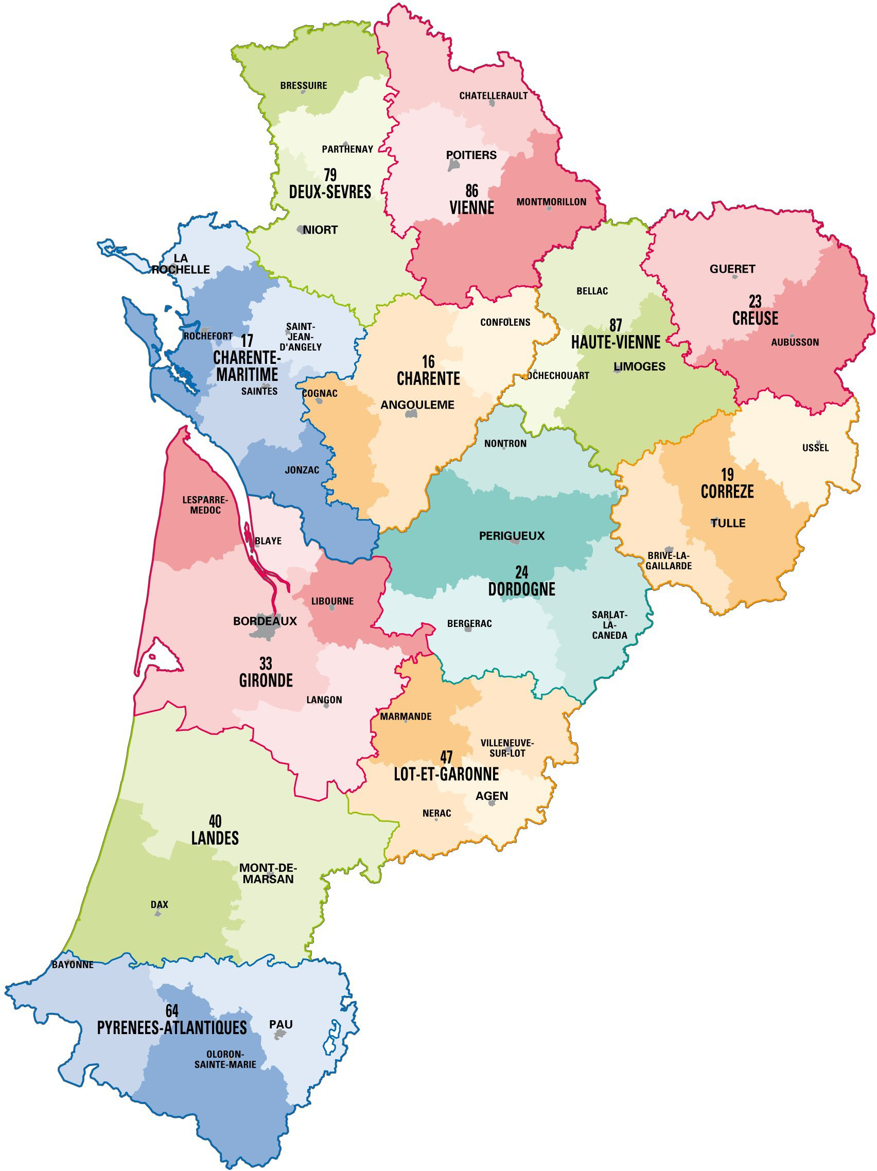 La Nouvelle Aquitaine, Une Région Idéale Pour Préparer Son dedans Carte Nouvelle Region 