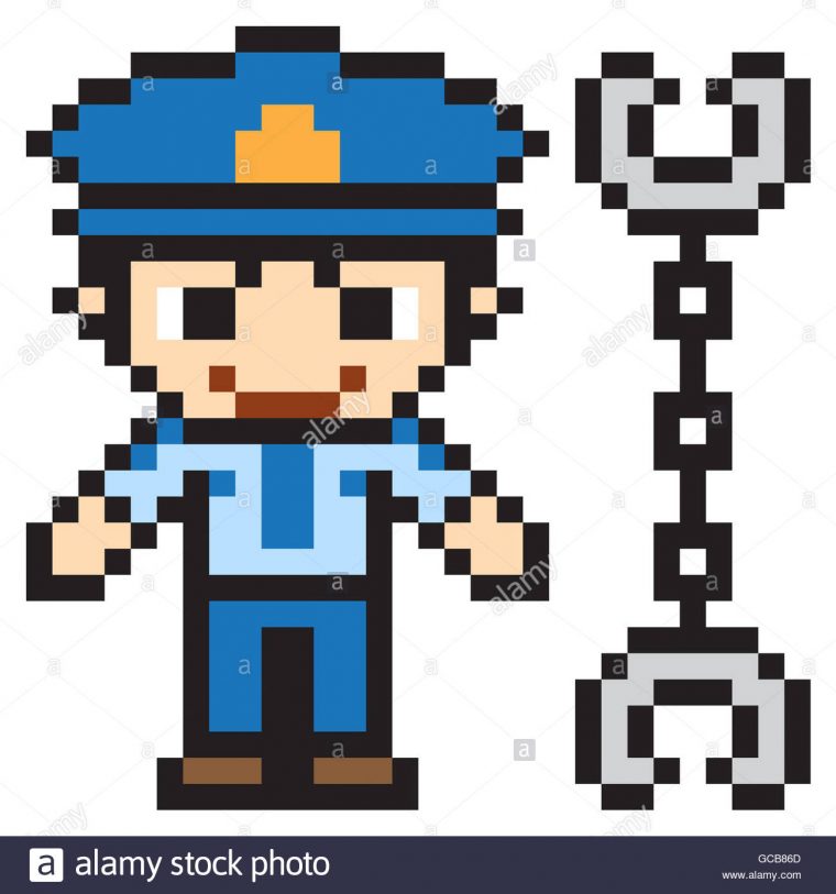 La Police Pixel Art Illustration Design Banque D'images encequiconcerne Voiture Pixel Art