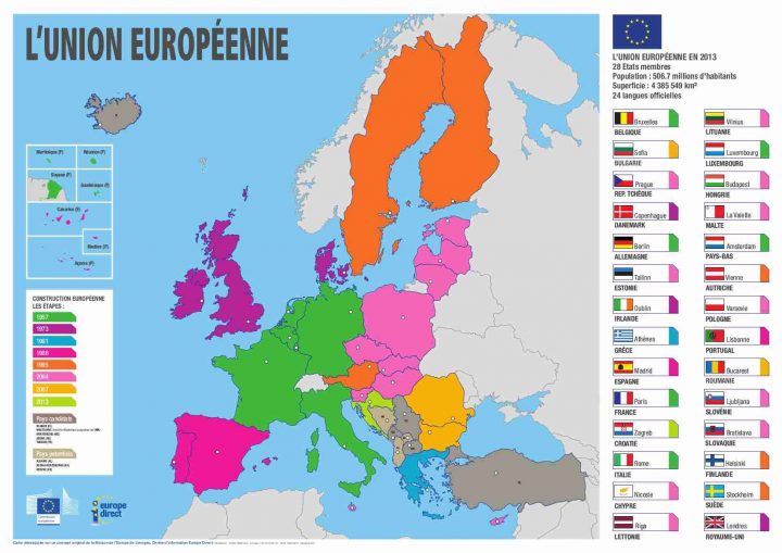 La Position Économique De L'union Européenne Dans Le Monde destiné Carte Construction Européenne