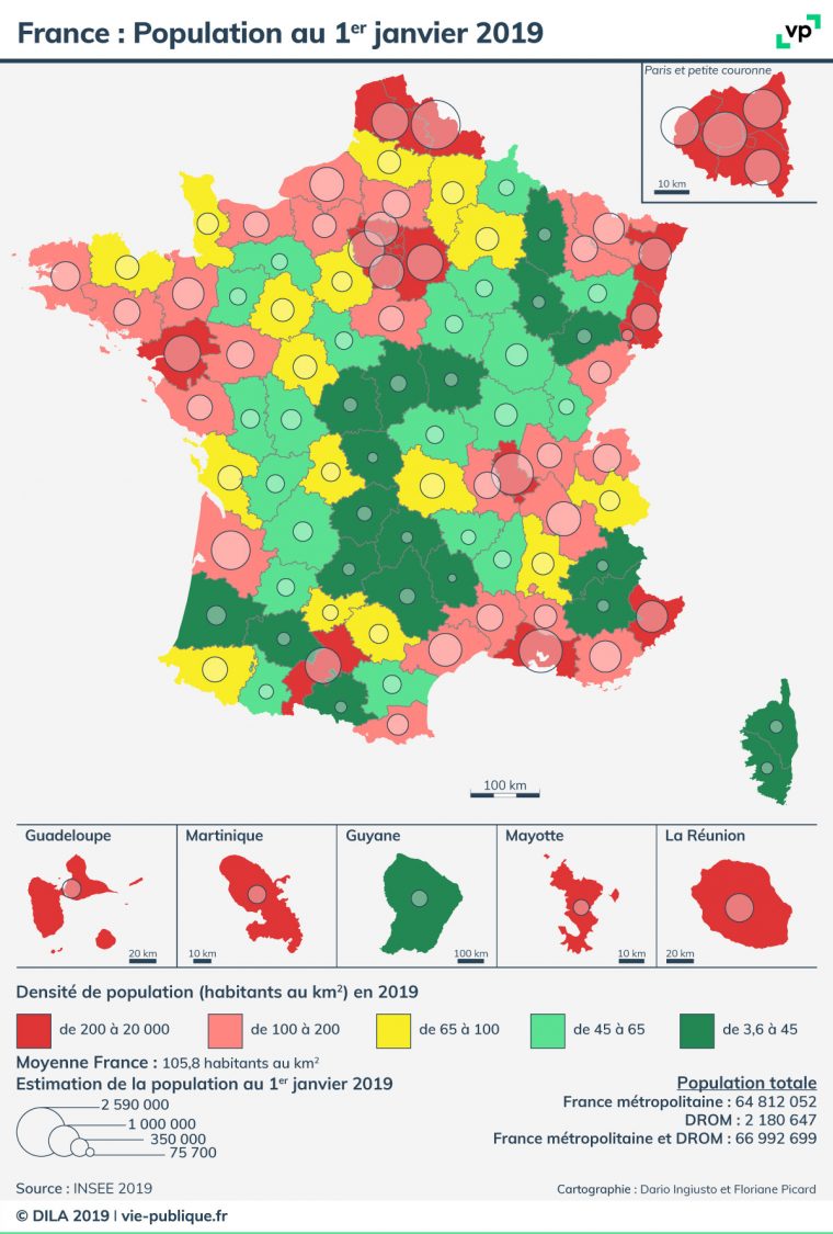 La Répartition Géographique De La Population En France dedans Apprendre Les Régions De France