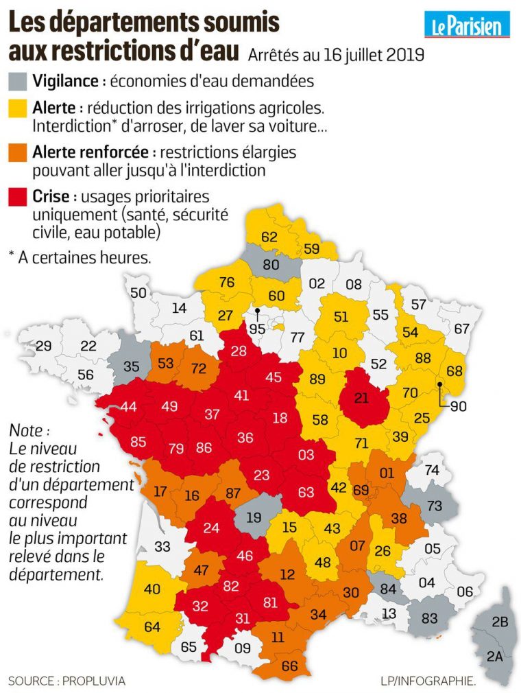 La Sécheresse S'étend, 61 Départements En Alerte Ou En Crise encequiconcerne Numéro Des Départements