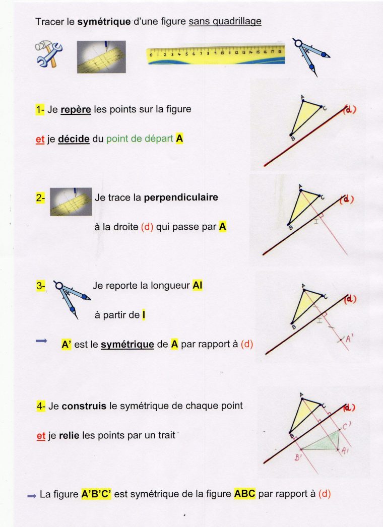 La Symétrie Axiale Sans Quadrillage : Une Aide avec Symetrie Axial