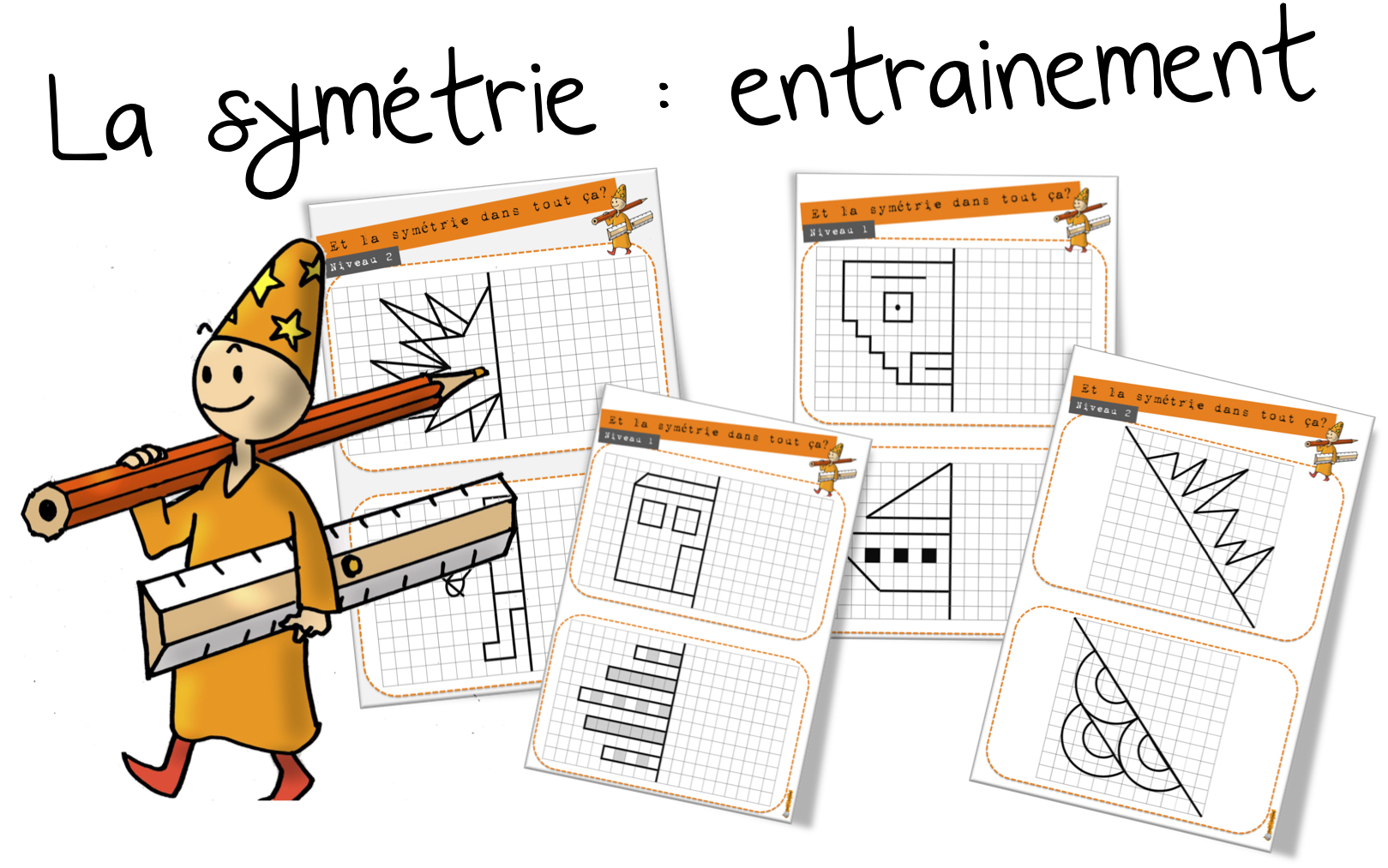 La Symétrie : Entrainement | Bout De Gomme encequiconcerne Exercice Symétrie Ce1 