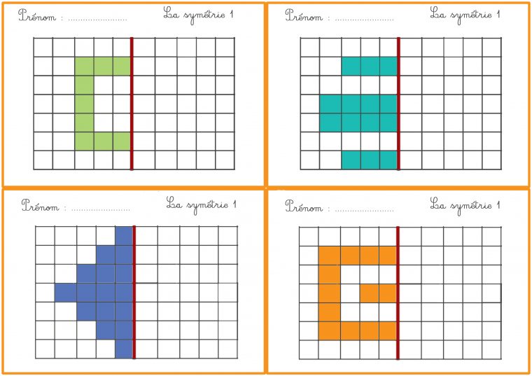 La Symétrie – Fiches Exercices Cp/ce1 tout Exercice Symétrie Ce1