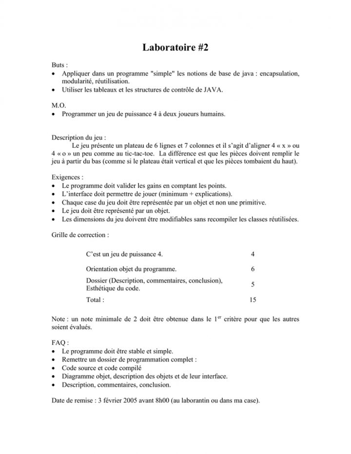 Laboratoire 2 destiné Puissance 4 A Deux