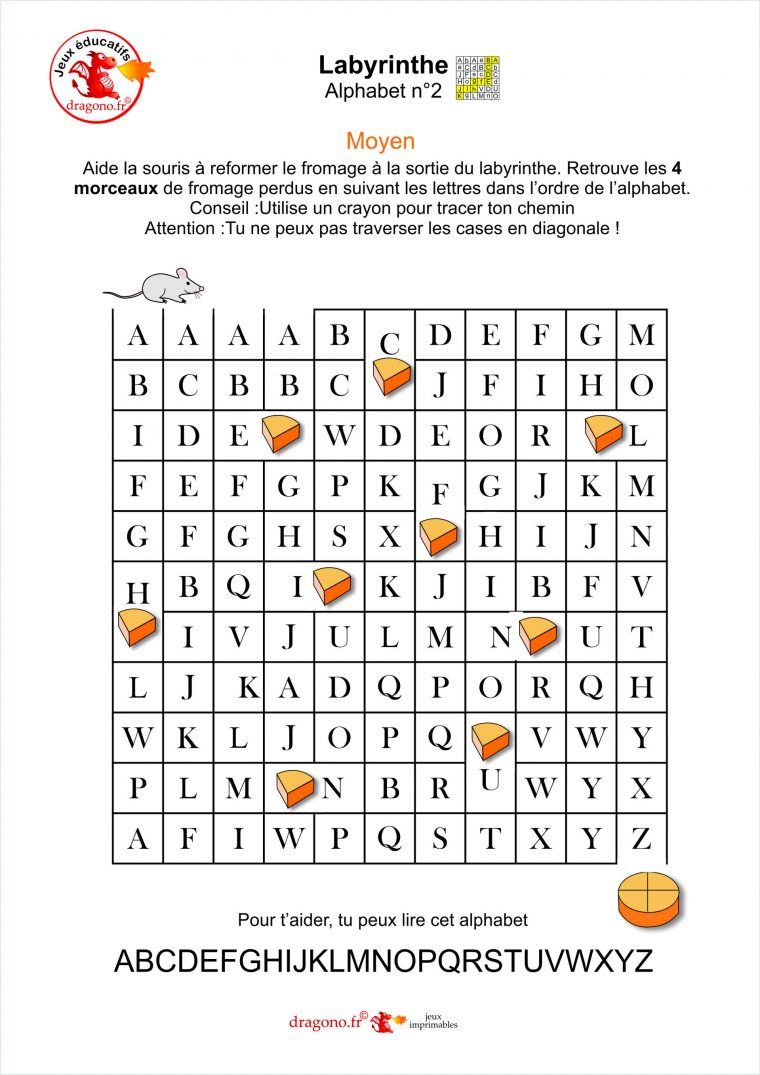 Labyrinthes Éducatifs Pour Apprendre L'alphabet -Jeux À à Jeux Pour Apprendre L Alphabet