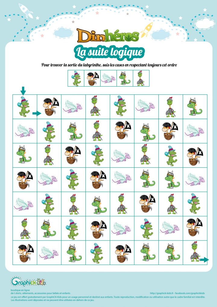 Labyrinthes Et Suite Logiques Gratuits, À Imprimer, Pour Enfants dedans Sudoku Gratuit Enfant