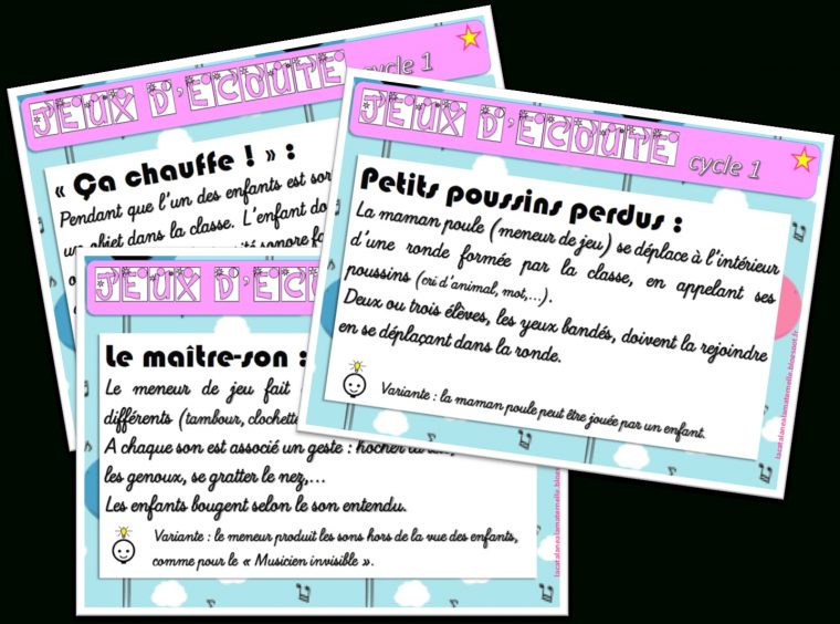 Lacatalane À La Maternelle: Jeux D'écoute Pour La Maternelle pour Jeux Pour Petite Section