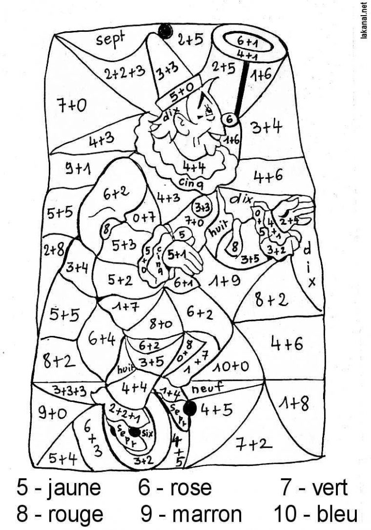 Lakanal : Coloriages Magiques En Mathématiques Pour Les à Coloriage Magique Petite Section