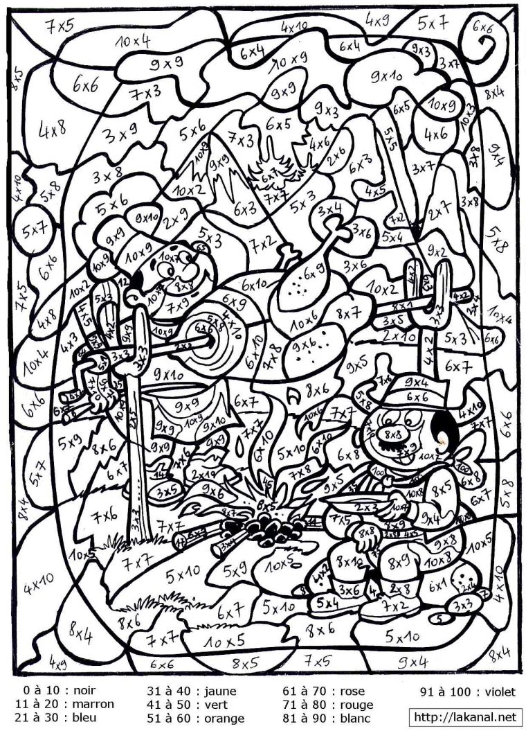 Lakanal : Coloriages Magiques En Mathématiques Pour Les concernant Coloriage Magique Français Cp