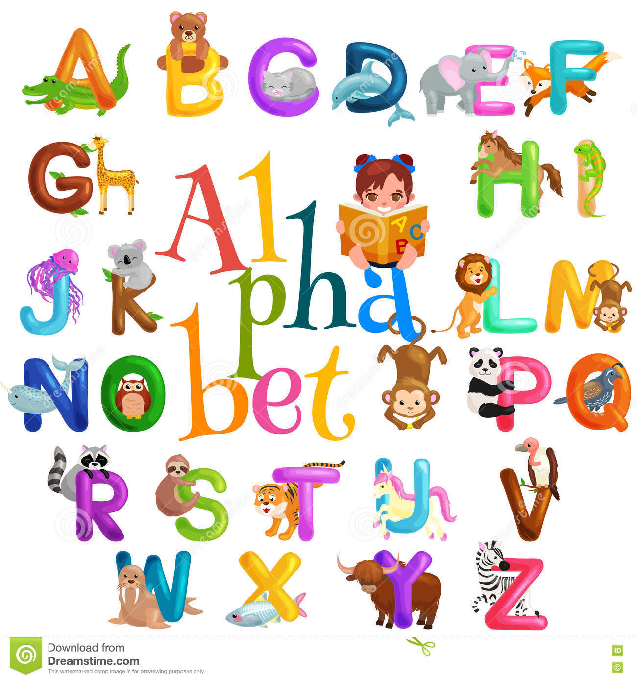 L'alphabet D'animaux A Placé Pour L'éducation D'abc D avec J Apprend L Alphabet Maternelle