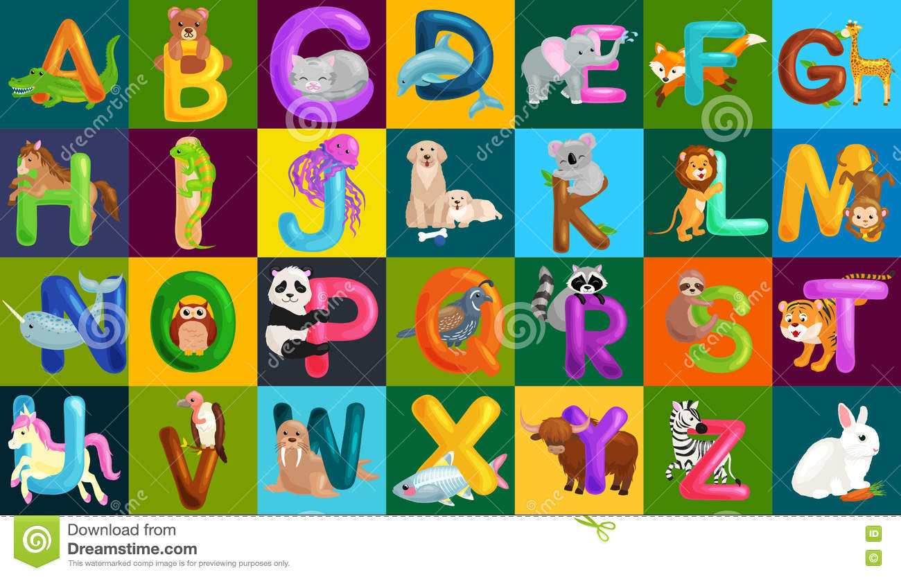 L'alphabet D'animaux A Placé Pour L'éducation D'abc D concernant J Apprend L Alphabet Maternelle